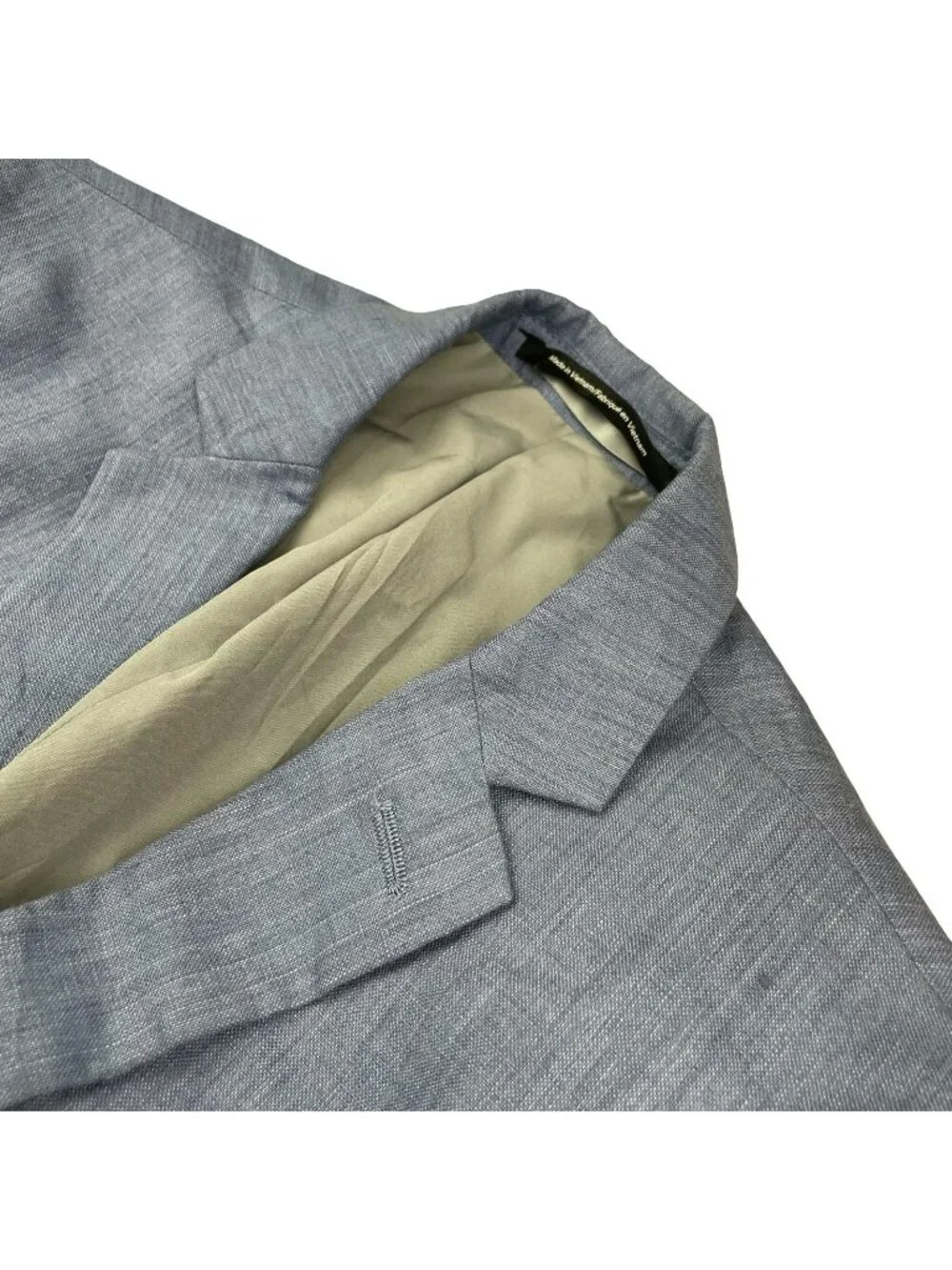 H&M Men's 100% Linen Slim Fit 2-Button Blazer Blue • 34R